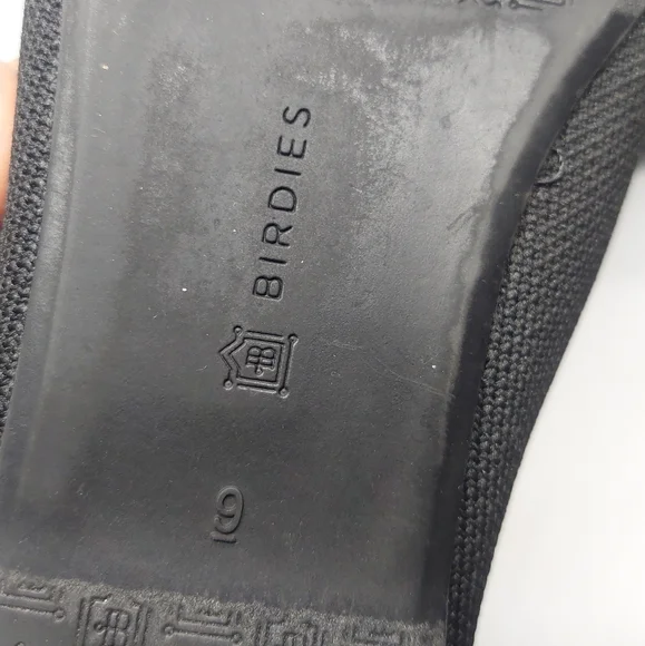 Birdies Blackbird Knit Flats Jet Black With Tan Trim Shoes Women's Size 9 - Picture 11 of 12